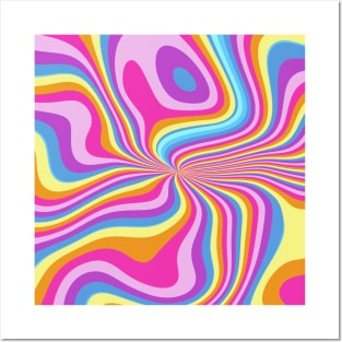 Groovy Pastel Psychedelic Pattern Posters and Art